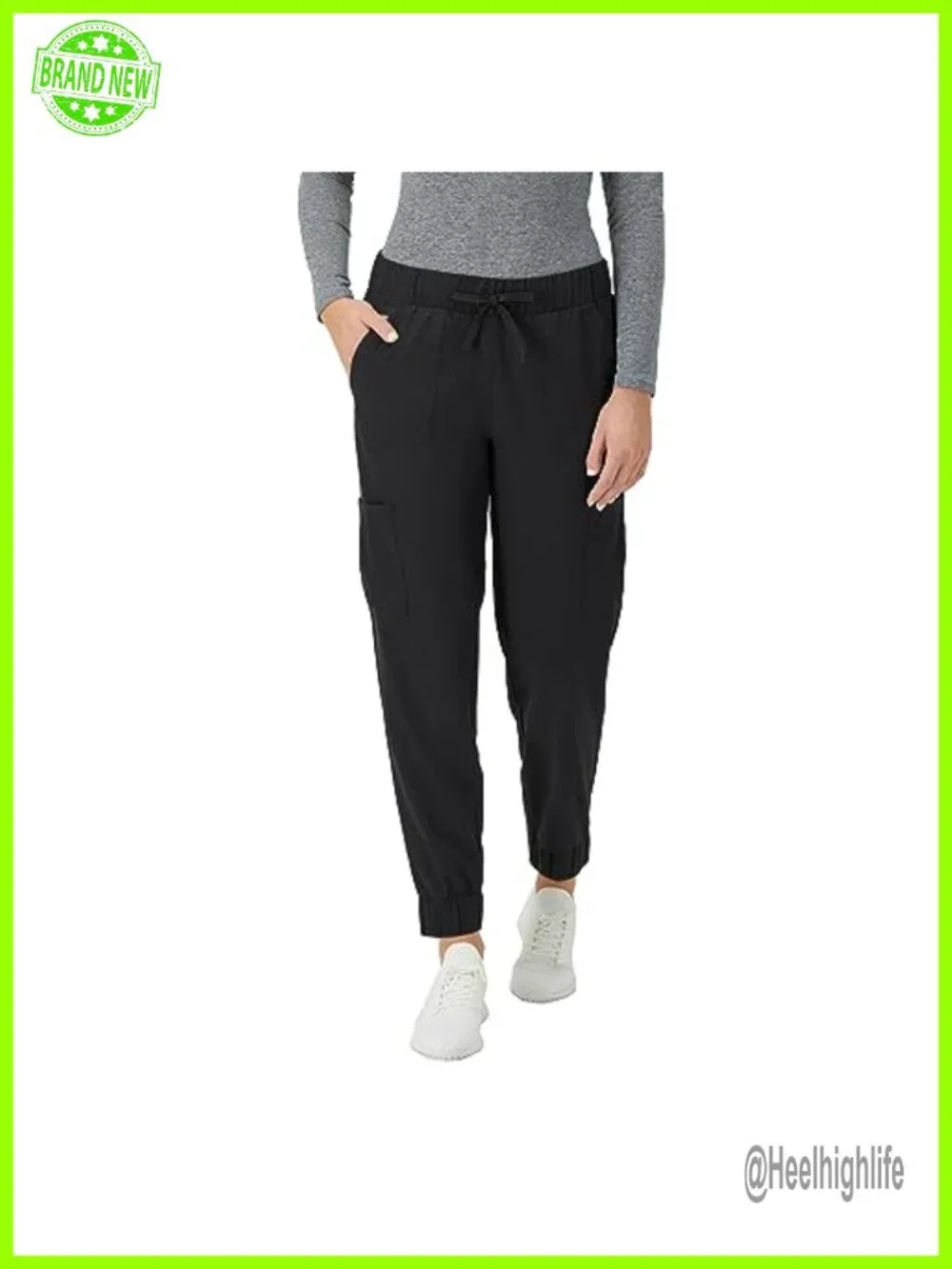Women's Medical Scrub Cargo Joggers Moisture Wicking Adjustable Drawstring